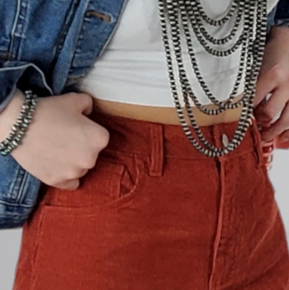 Rusty Red Corduroy Indigo Rising Cuffed Shorts. Multiple sizes! - Picture 2 of 6